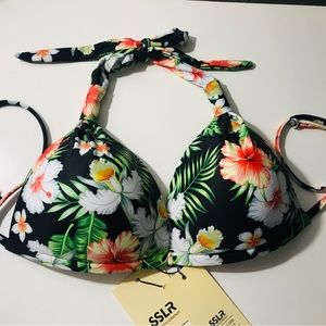 SSLR tropical paradise bikini top nwt size XL